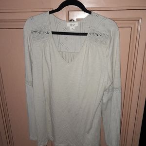Style & Co Women's Light Tan V-Neck Top Size XL